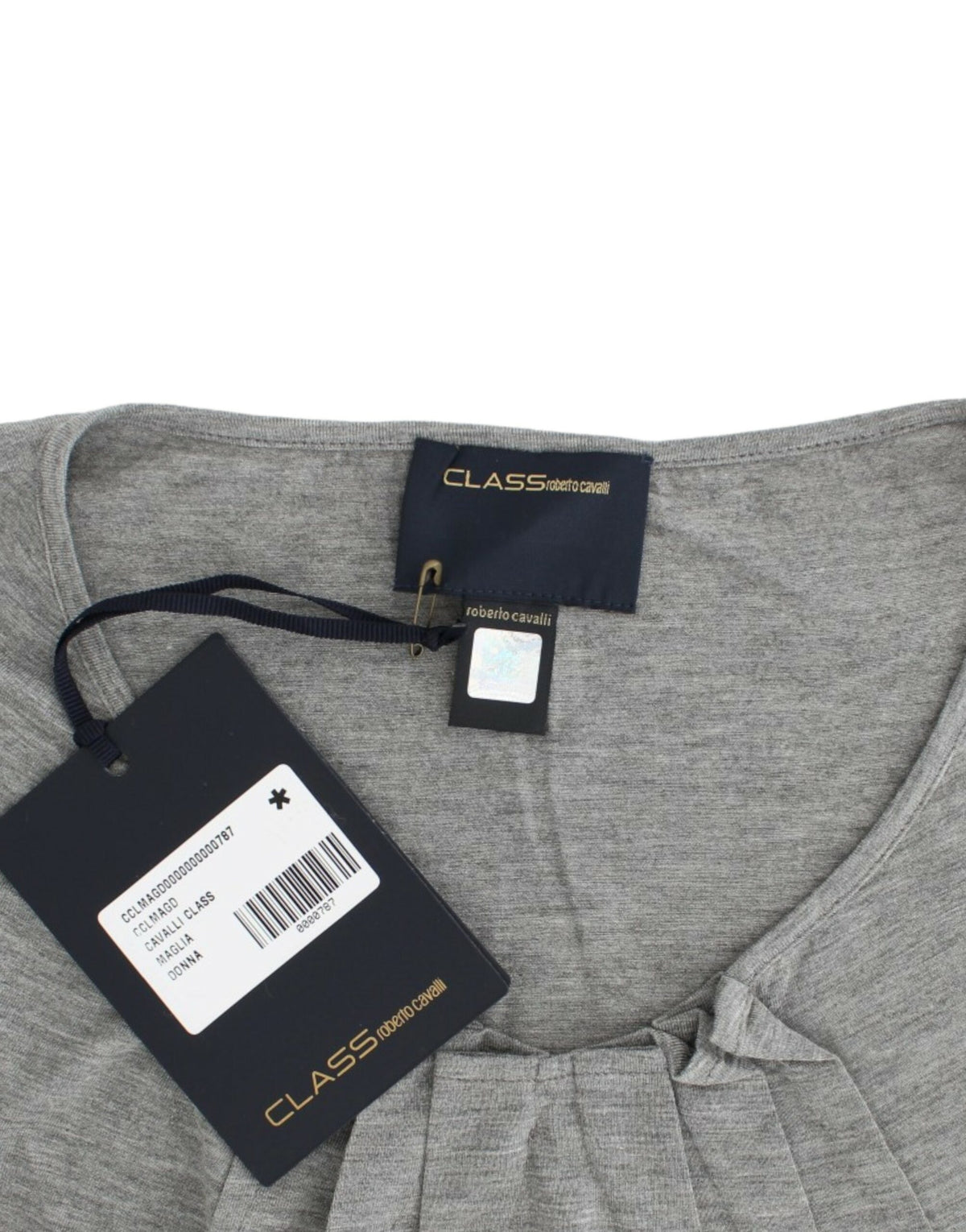Top pull-over gris à manches 3/4 de Cavalli