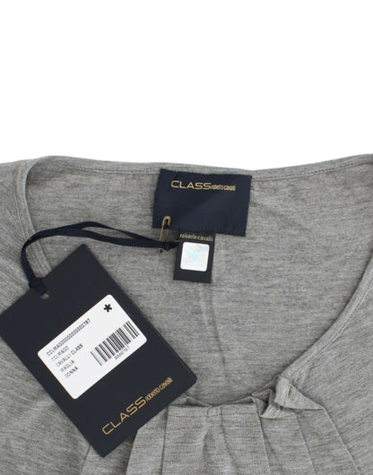 Top pull-over gris à manches 3/4 de Cavalli