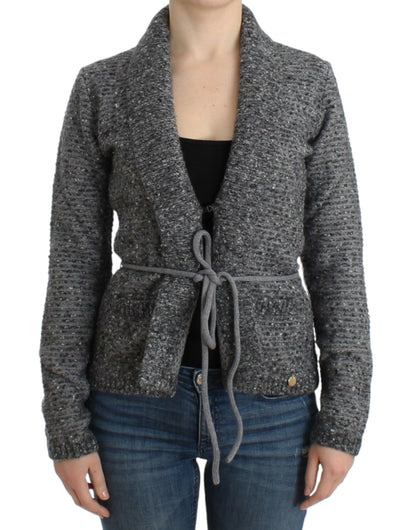 Cardigan en laine grise à porter sur les épaules de Cavalli