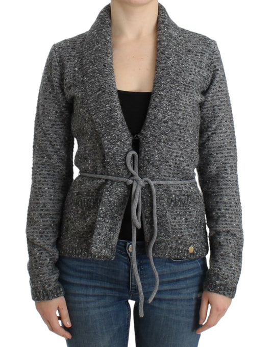 Cardigan en laine grise à porter sur les épaules de Cavalli