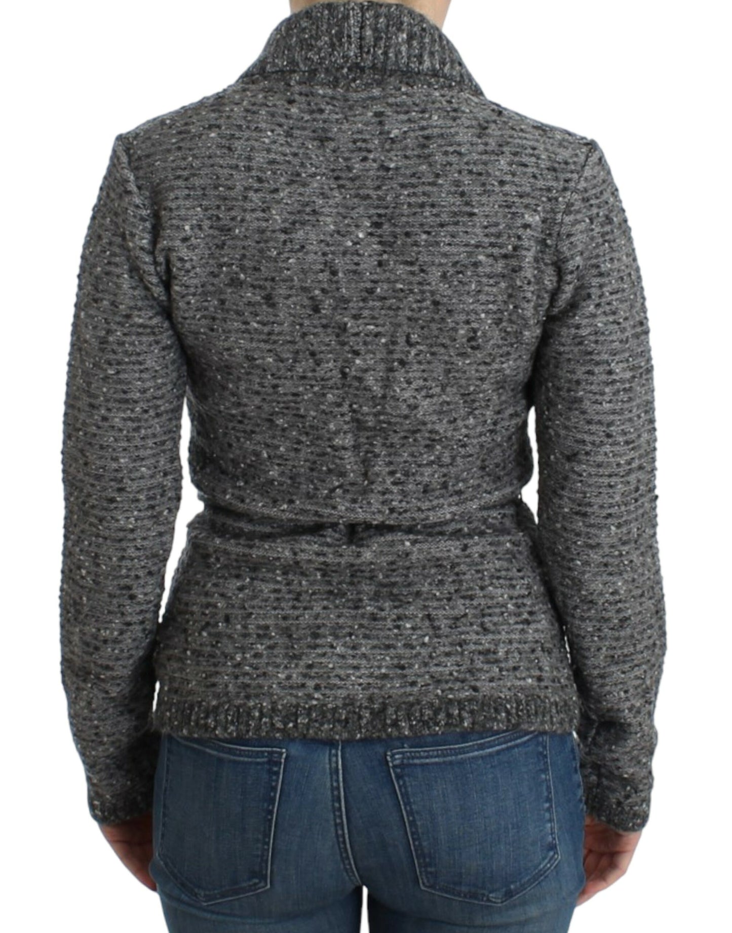 Cardigan en laine grise à porter sur les épaules de Cavalli