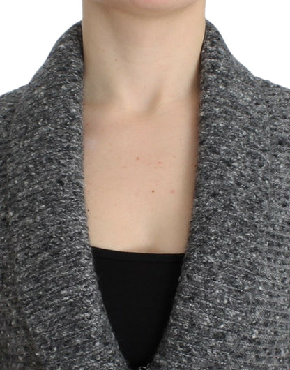 Cardigan en laine grise à porter sur les épaules de Cavalli