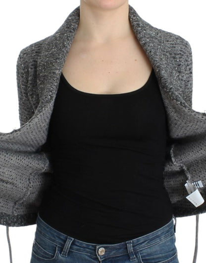 Cardigan en laine grise à porter sur les épaules de Cavalli