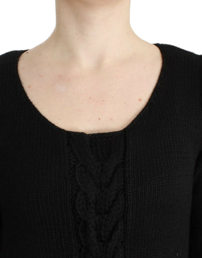 Pull en laine noire à maille de Cavalli
