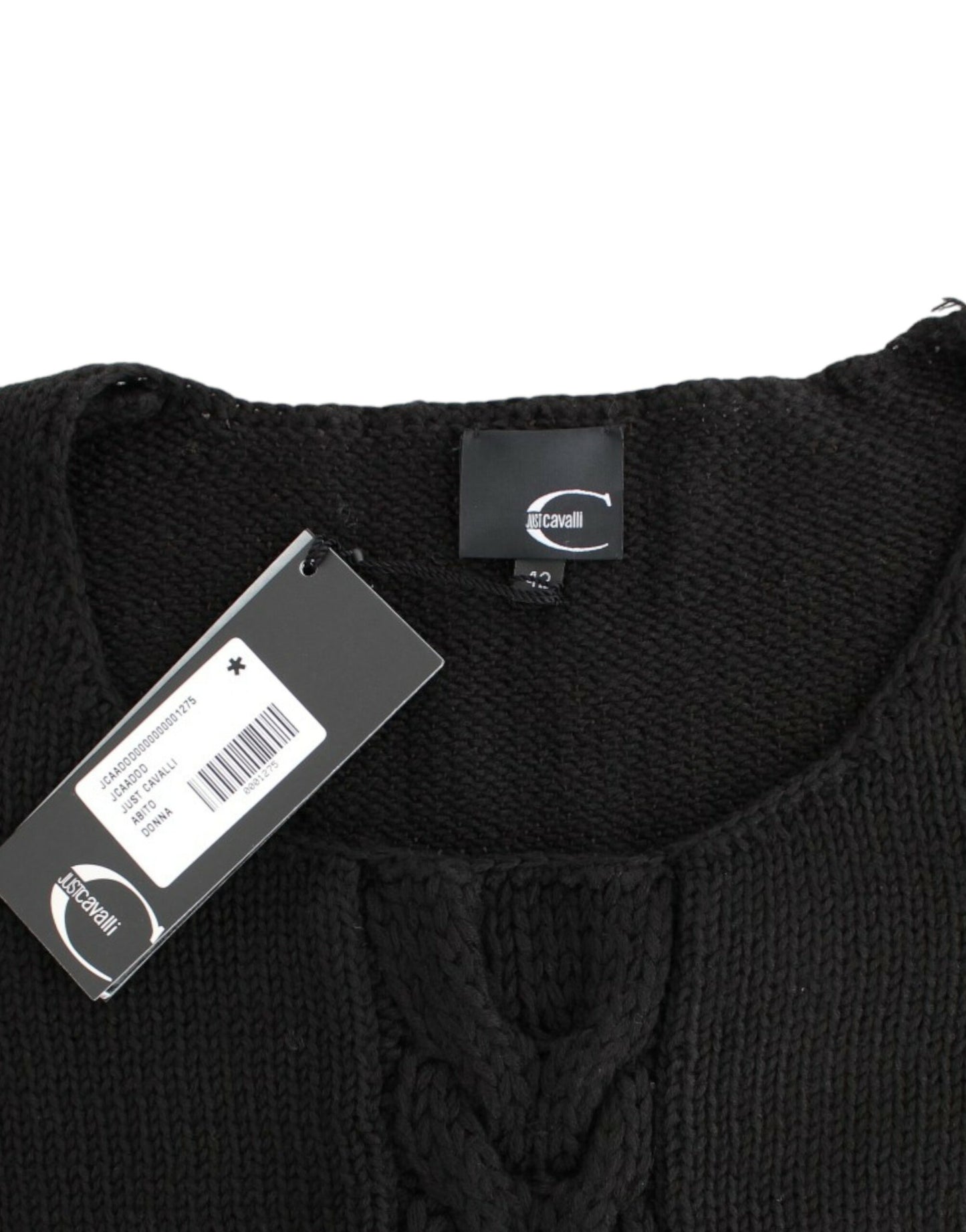 Pull en laine noire à maille de Cavalli