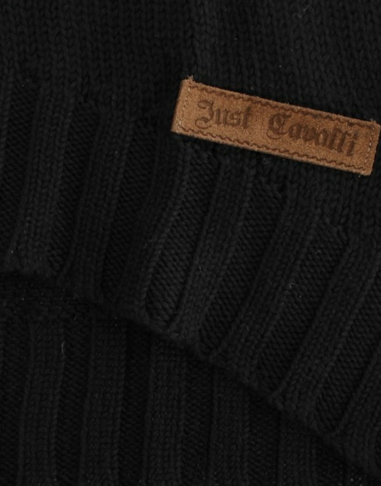 Pull en laine noire à maille de Cavalli