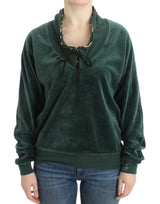 Pull en coton velours vert de Cavalli