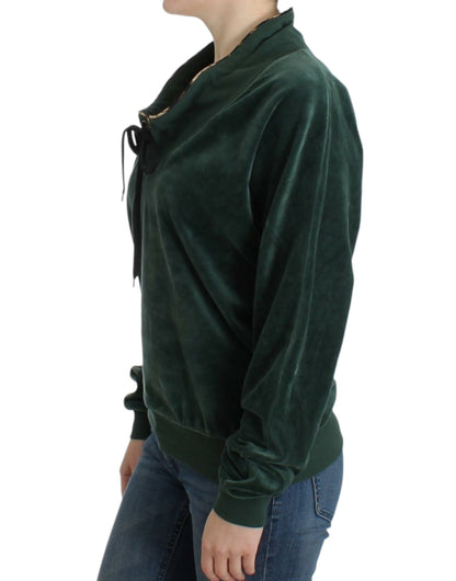 Pull en coton velours vert de Cavalli