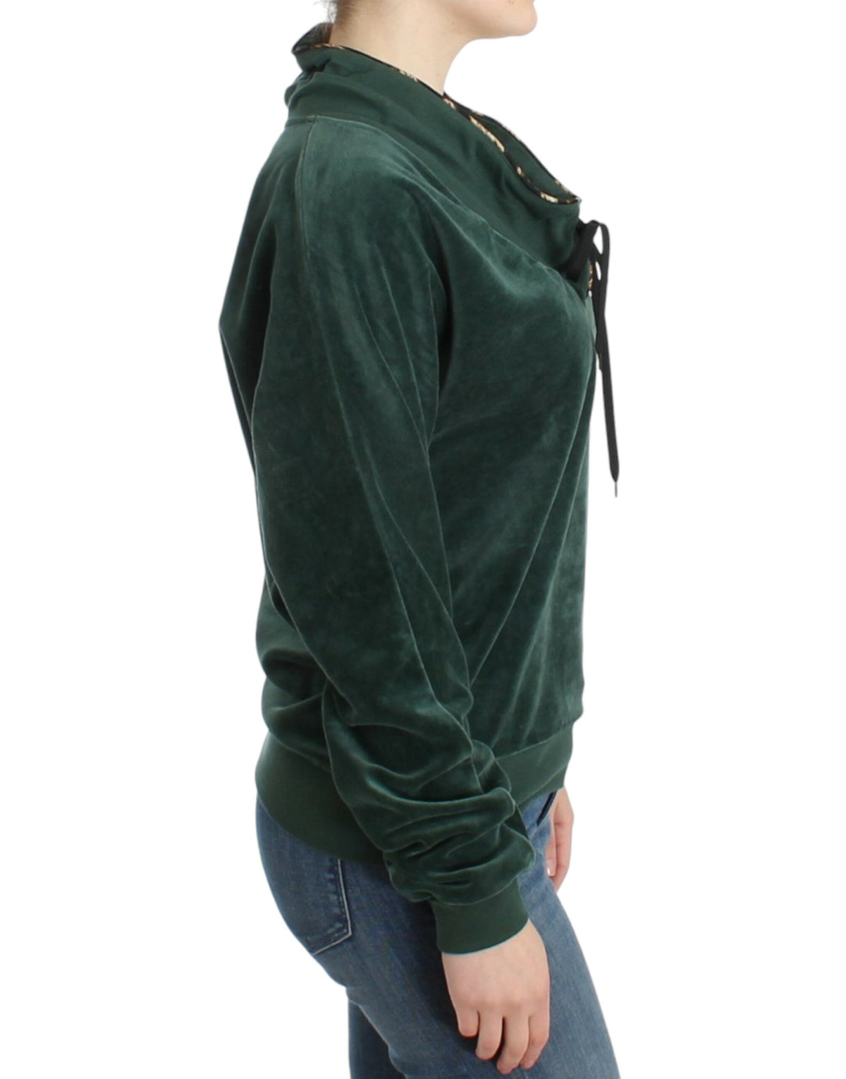 Pull en coton velours vert de Cavalli