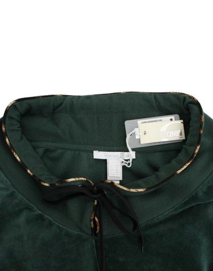 Pull en coton velours vert de Cavalli