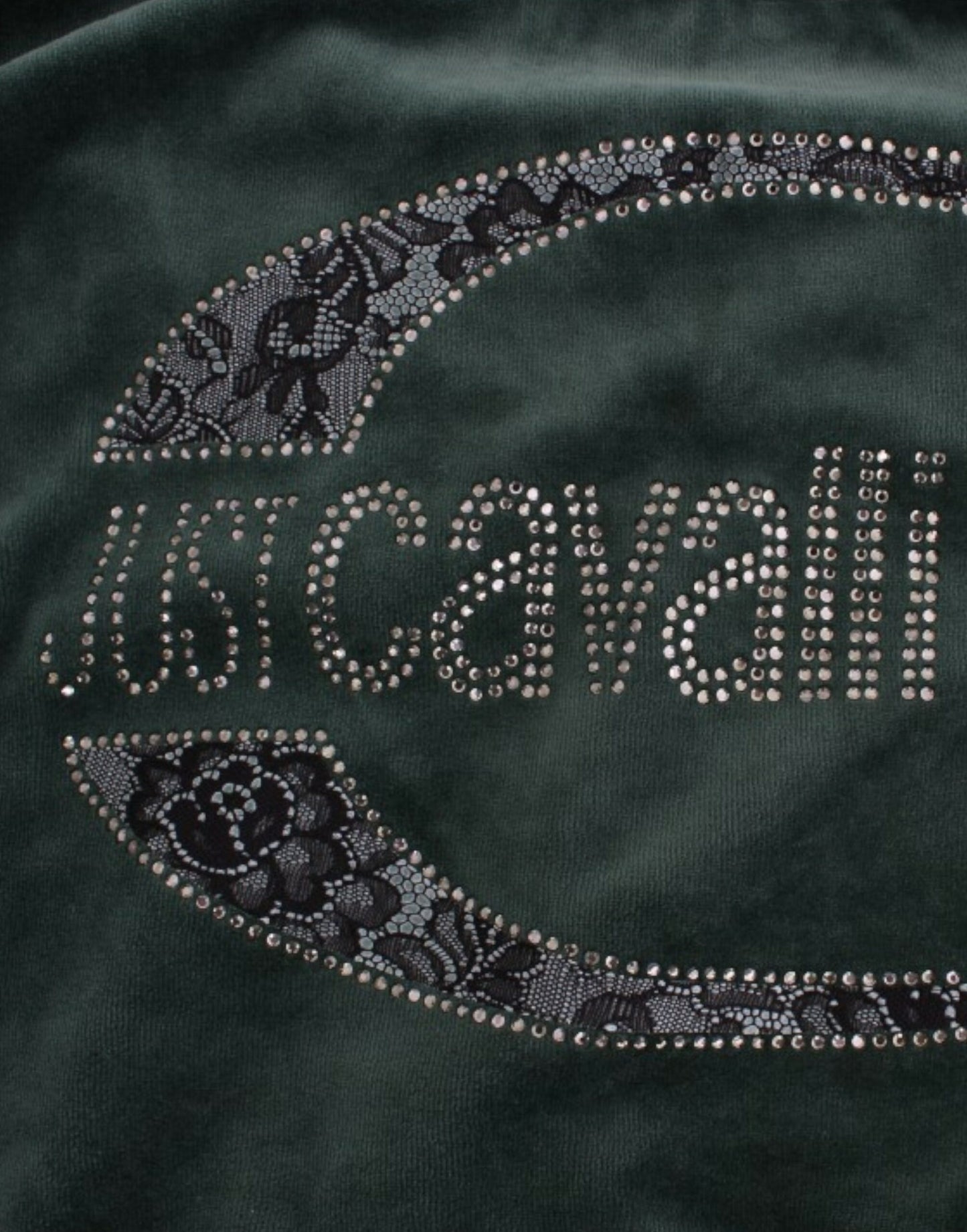 Pull en coton velours vert de Cavalli