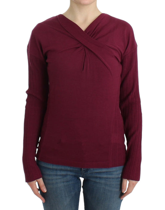 Pull en laine violette tricotée de Cavalli