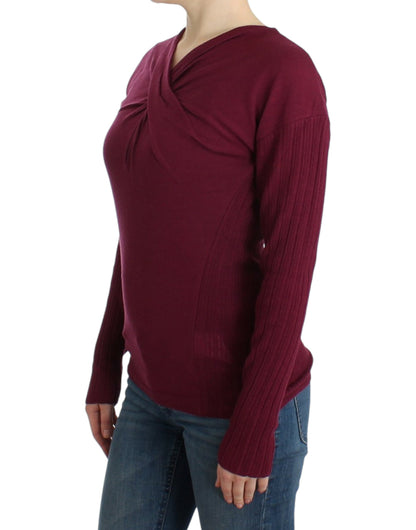 Pull en laine violette tricotée de Cavalli