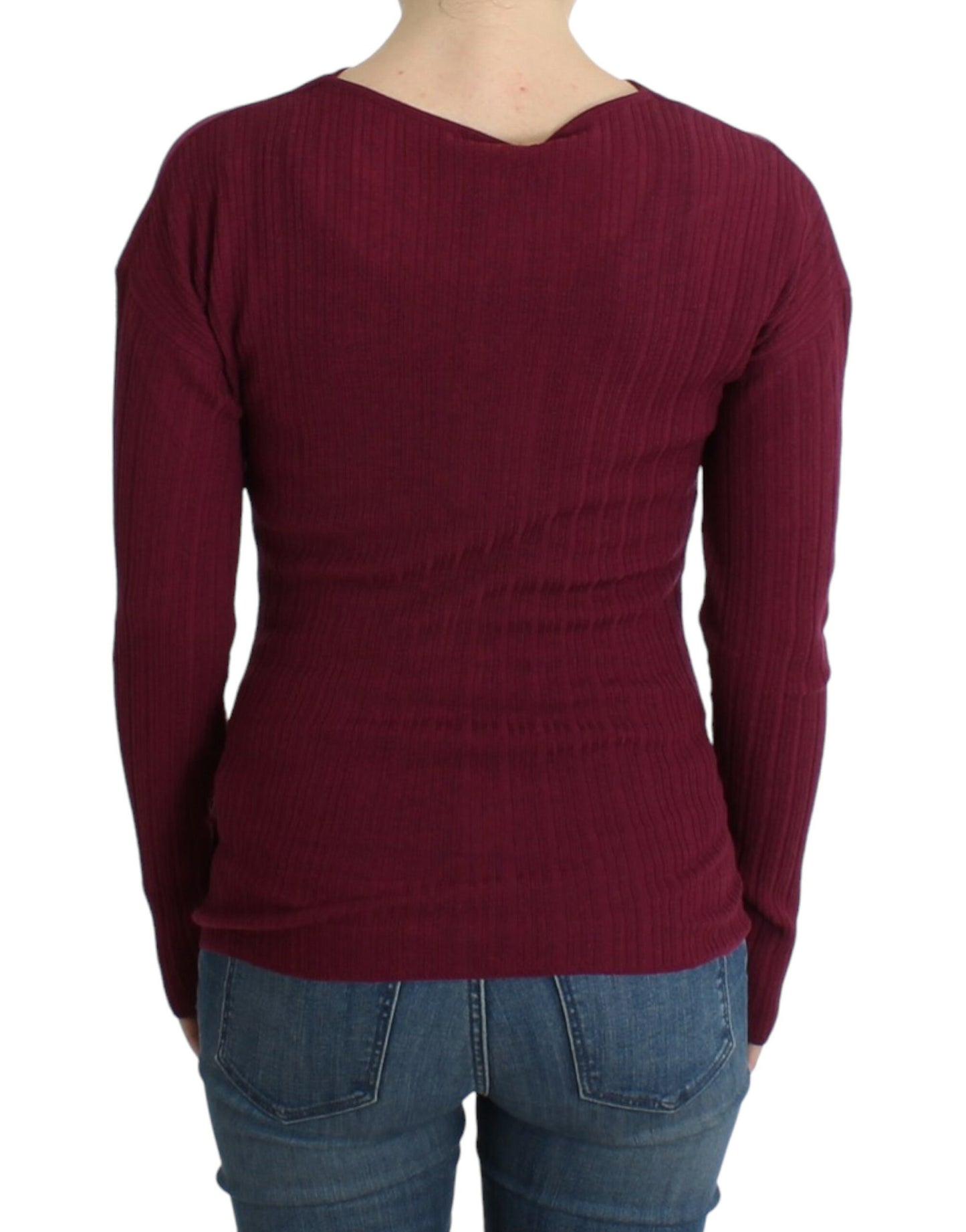 Pull en laine violette tricotée de Cavalli