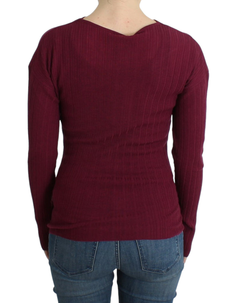 Cavalli Purple knitted wool sweater
