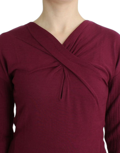 Pull en laine violette tricotée de Cavalli
