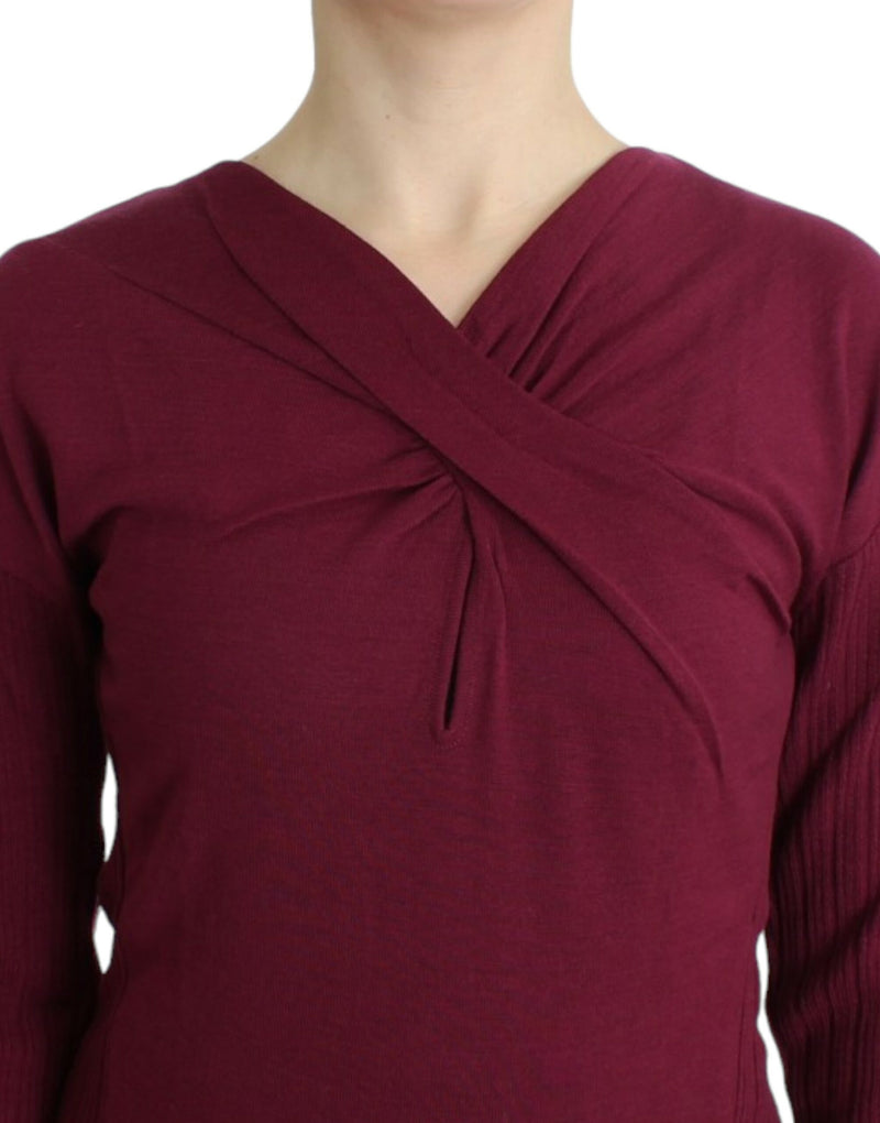 Cavalli Purple knitted wool sweater