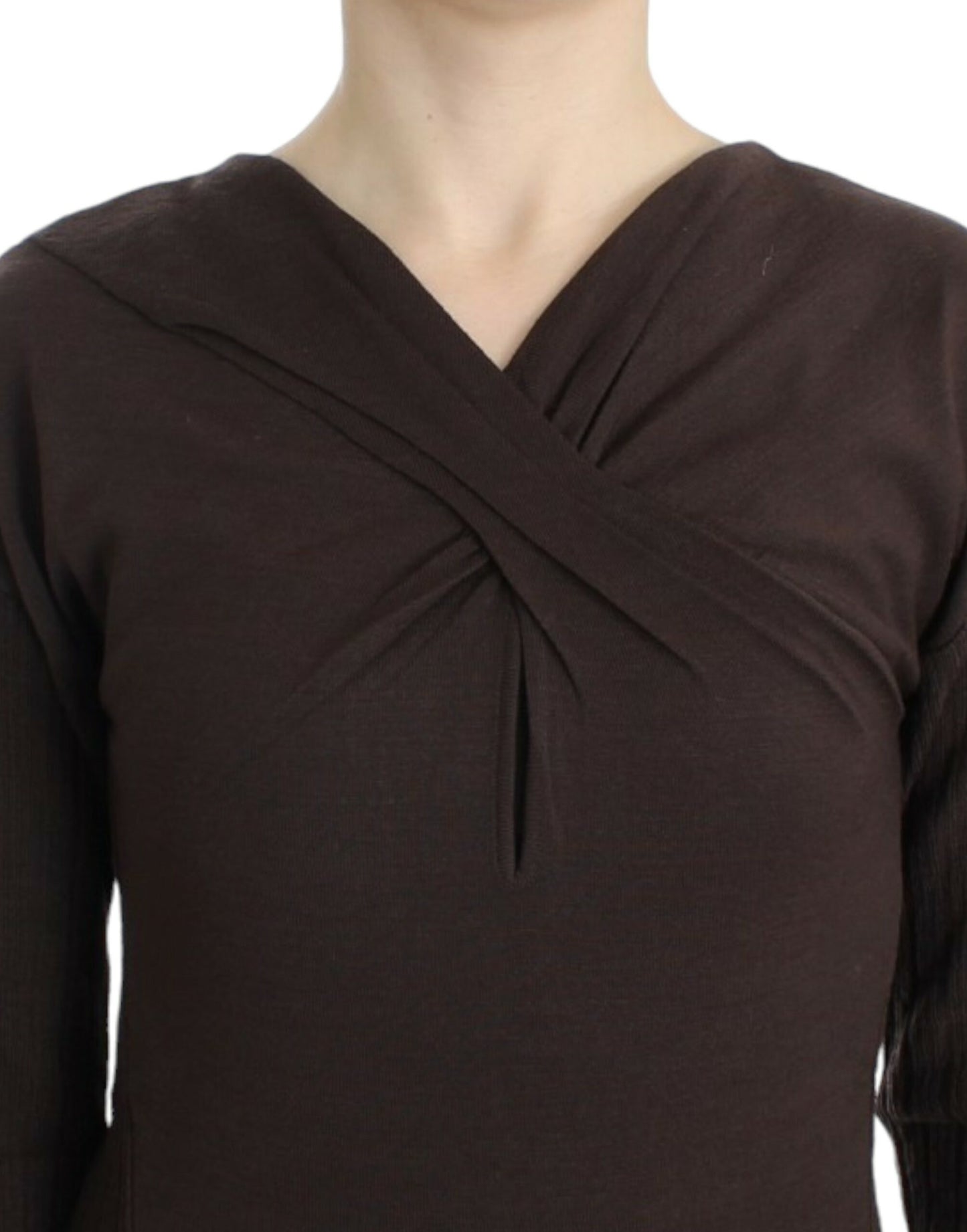 Pull en laine tricotée marron de Cavalli