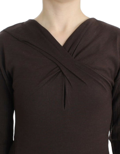 Pull en laine tricotée marron de Cavalli