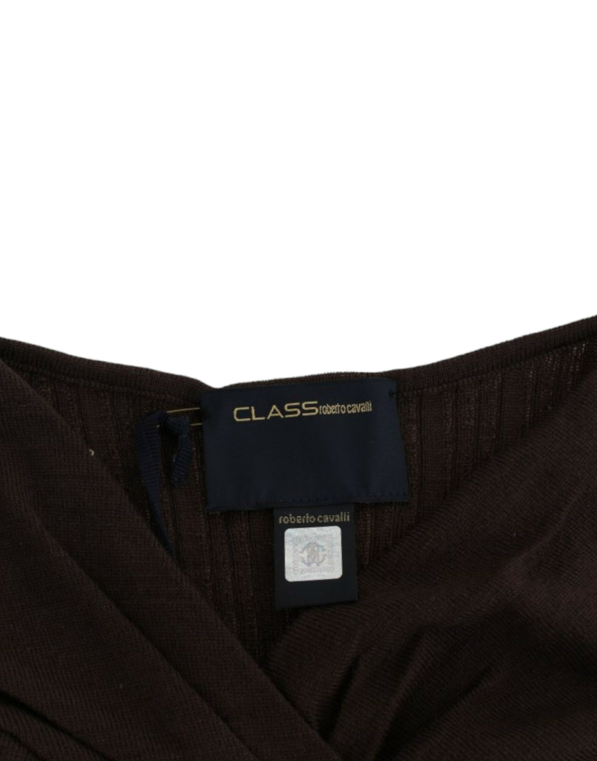 Pull en laine tricotée marron de Cavalli