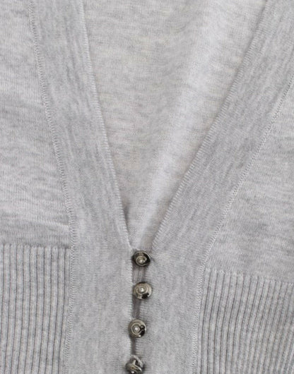 Cardigan court en laine gris de Cavalli