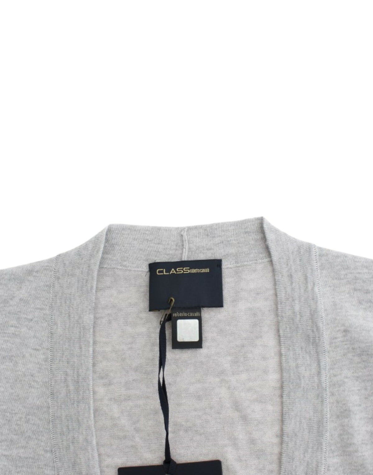 Cardigan court en laine gris de Cavalli