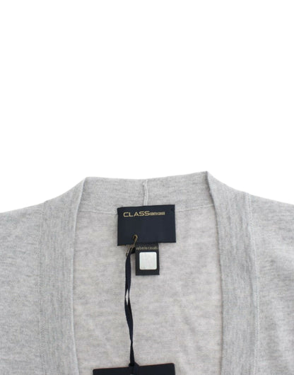 Cardigan court en laine gris de Cavalli
