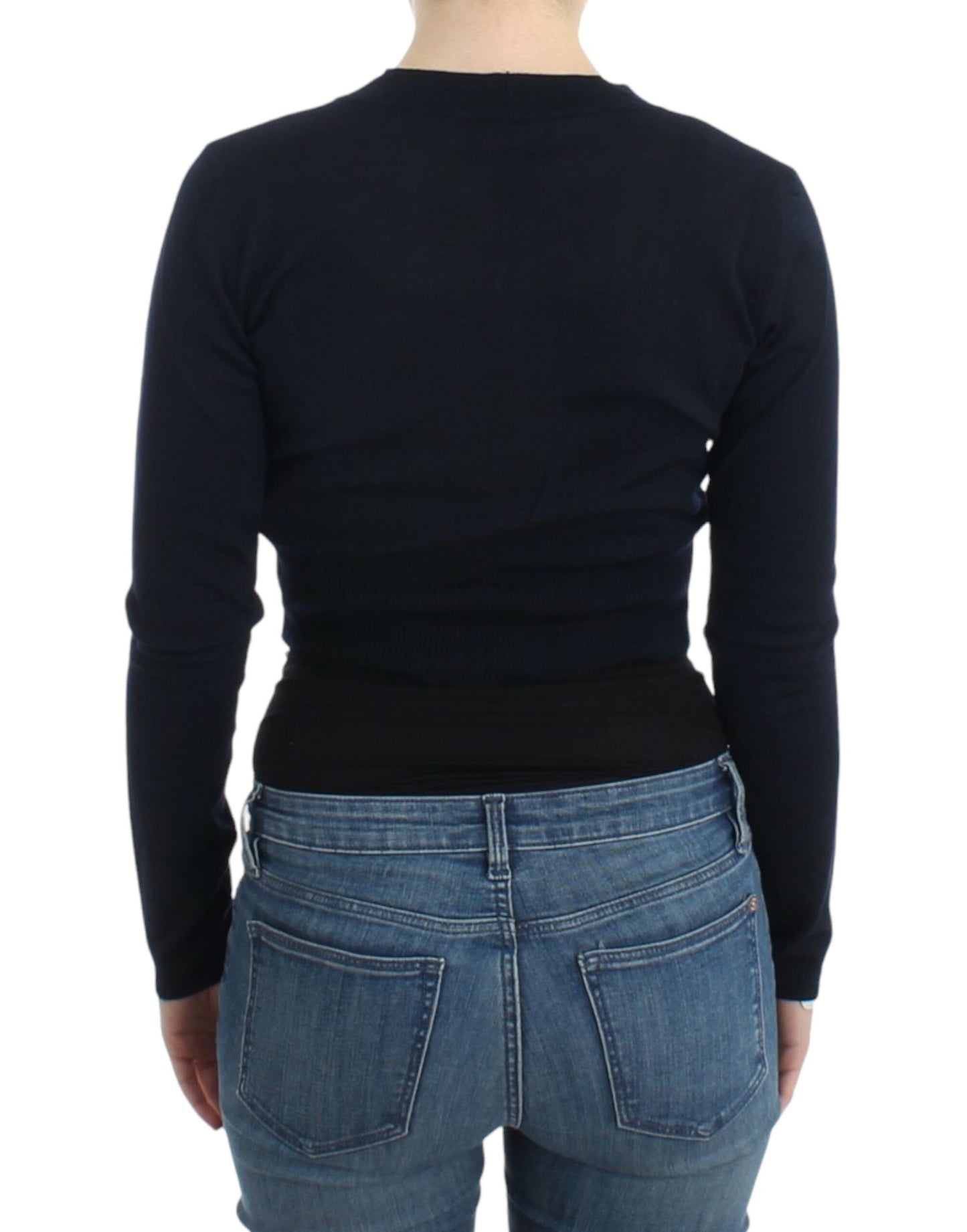 Cardigan court en laine noire de Cavalli