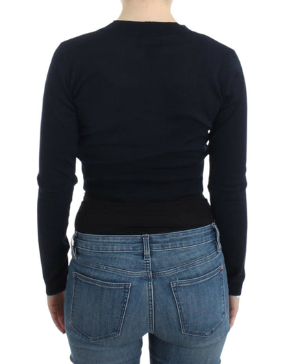 Cardigan court en laine noire de Cavalli