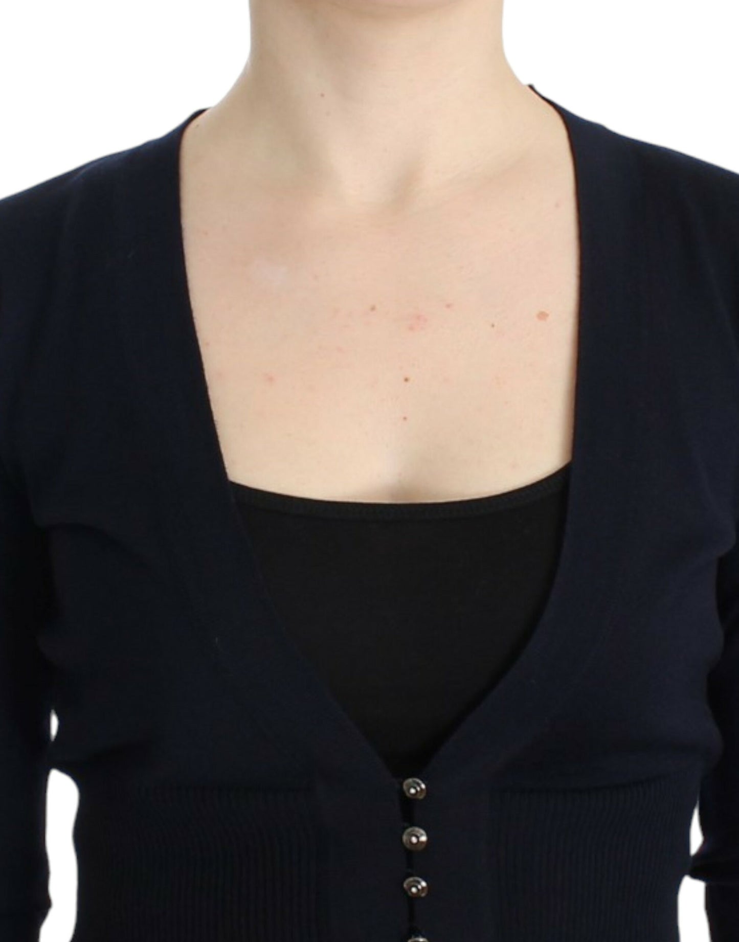 Cardigan court en laine noire de Cavalli