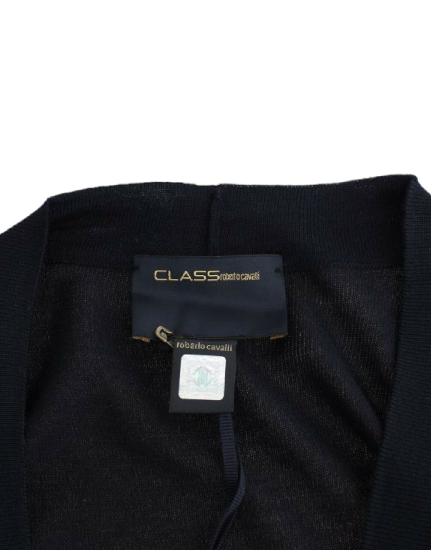 Cardigan court en laine noire de Cavalli