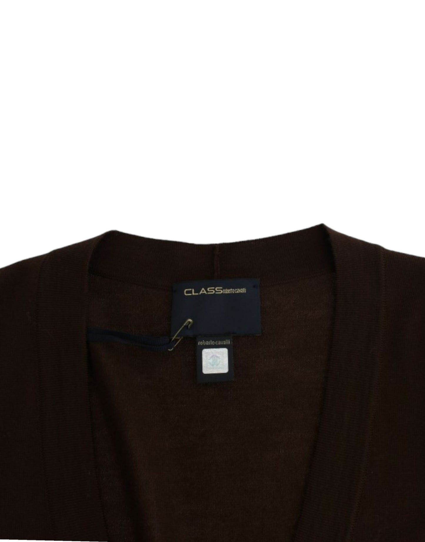 Cardigan en laine courte brun de Cavalli