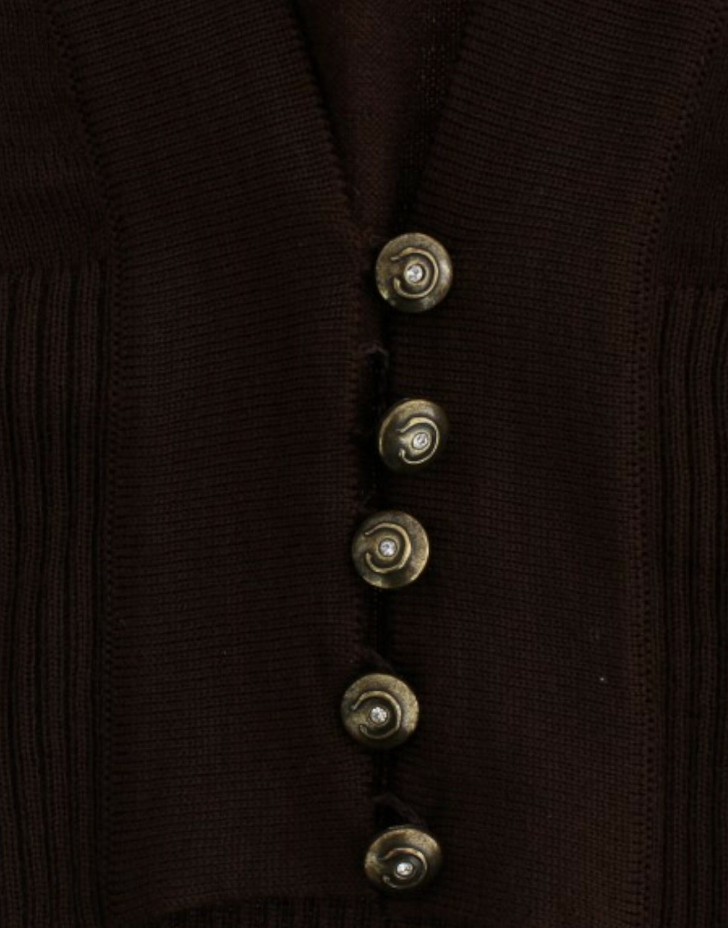 Cardigan en laine courte brun de Cavalli
