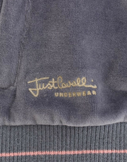 Pull en velours bleu Cavalli à fermeture éclair
