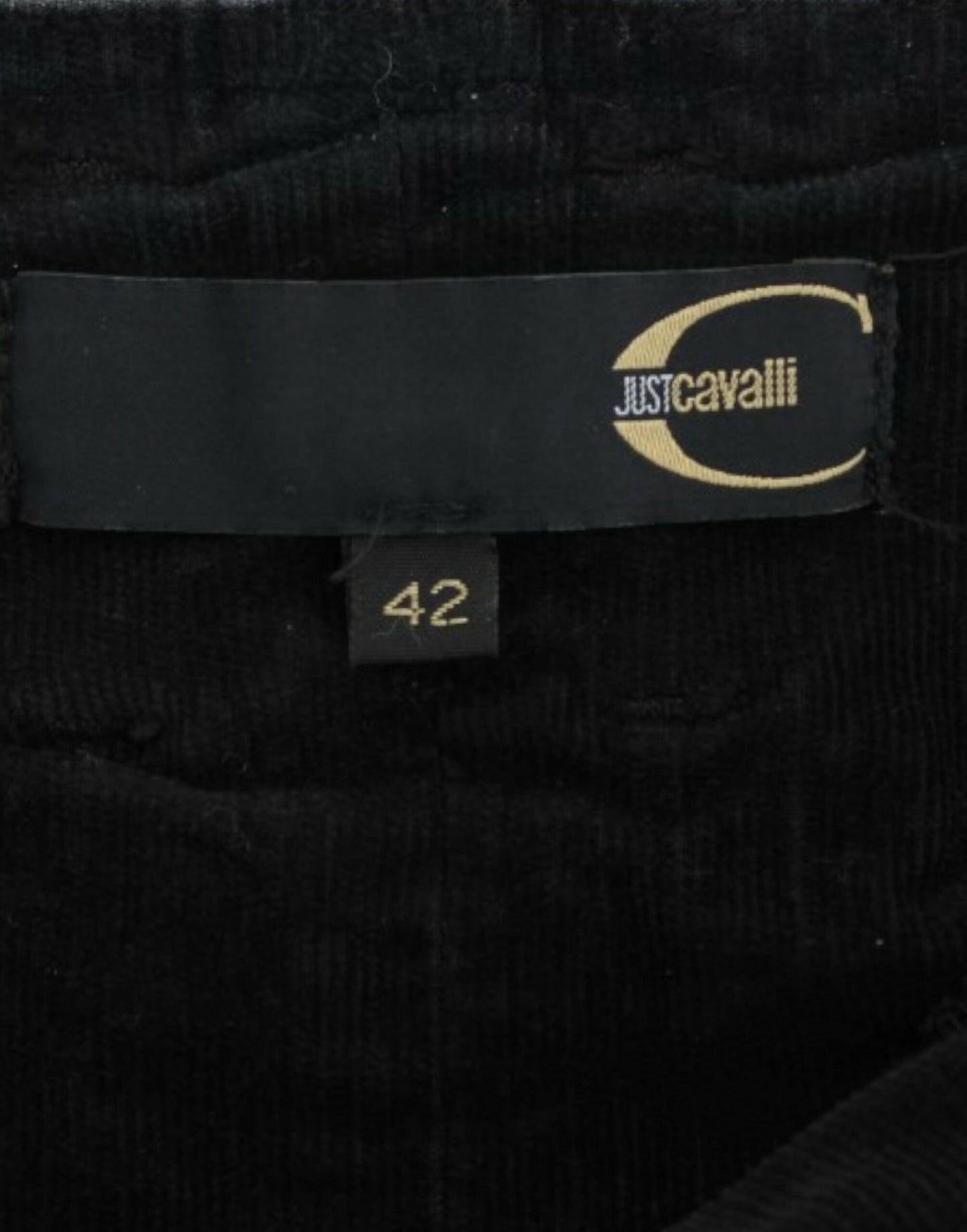 Jupe crayon en velours côtelé noir de Cavalli