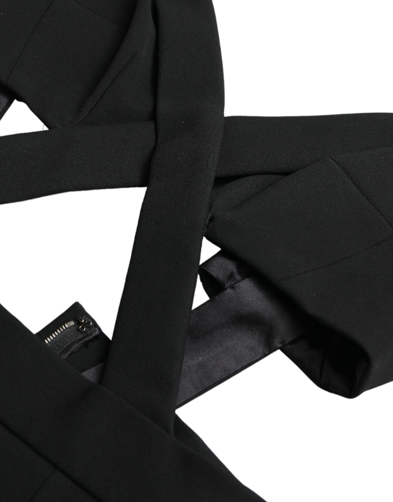 Robe Midi Bodycon Sans Manches Découpée Dolce & Gabbana Noir