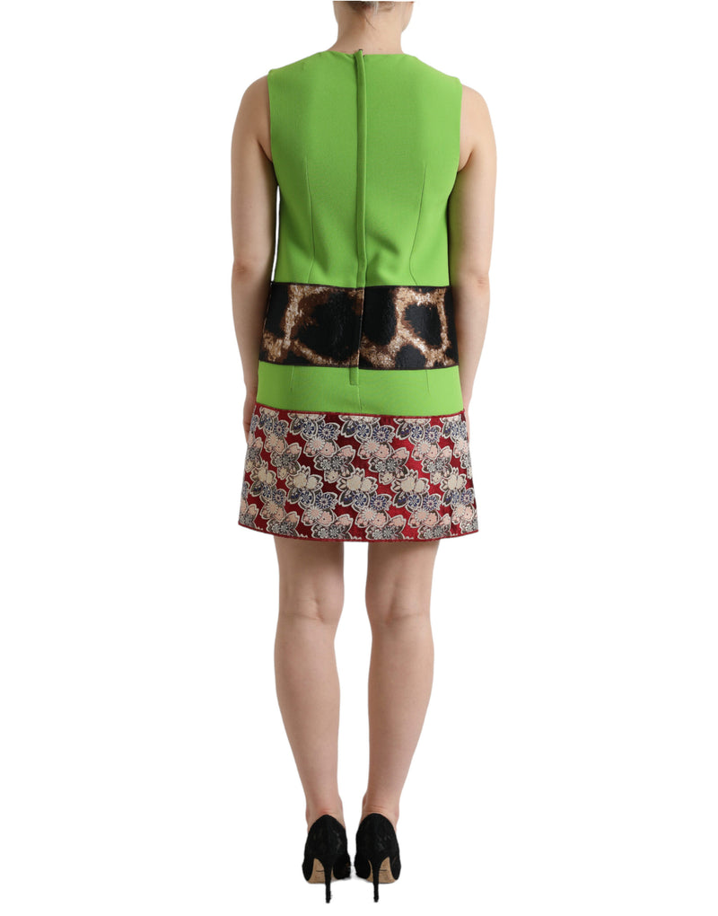 Robe sans manches panelisée Dolce & Gabbana verte pomme