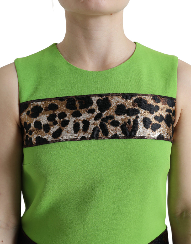Robe sans manches panelisée Dolce & Gabbana verte pomme
