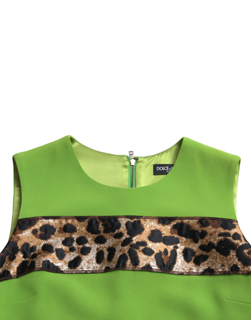 Robe sans manches panelisée Dolce & Gabbana verte pomme
