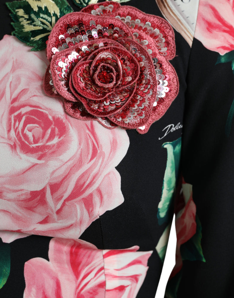 Dolce & Gabbana Robe A-ligne en Dentelle Florale Noire