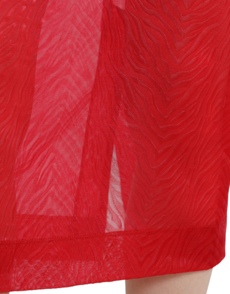 Dolce & Gabbana Jupe Midi Rouge Haute Taille Coupe Crayon