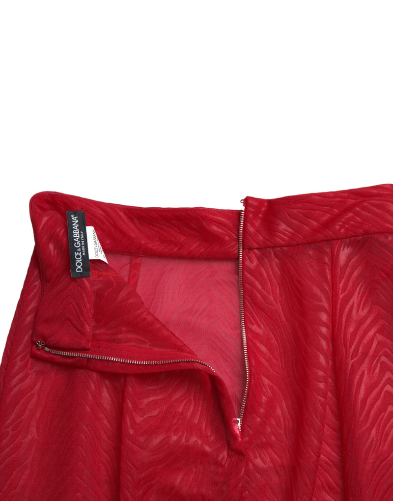 Dolce & Gabbana Jupe Midi Rouge Haute Taille Coupe Crayon