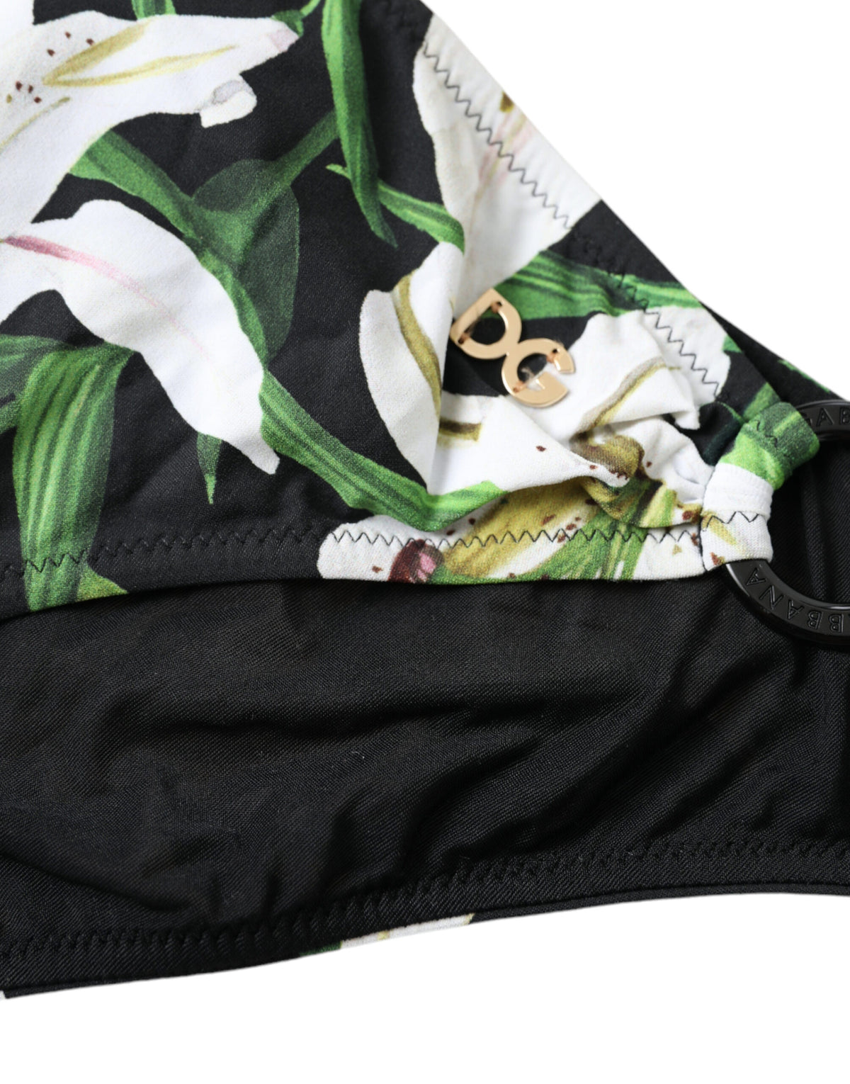 Dolce & Gabbana Black Floral Print Bikini Bottom Swimwear