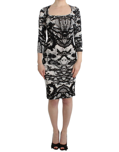 Robe fourreau noire à imprimé de Cavalli