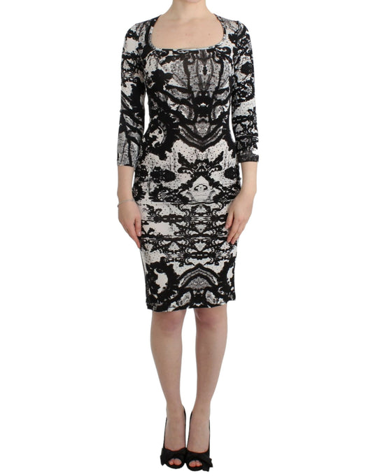 Robe fourreau noire à imprimé de Cavalli