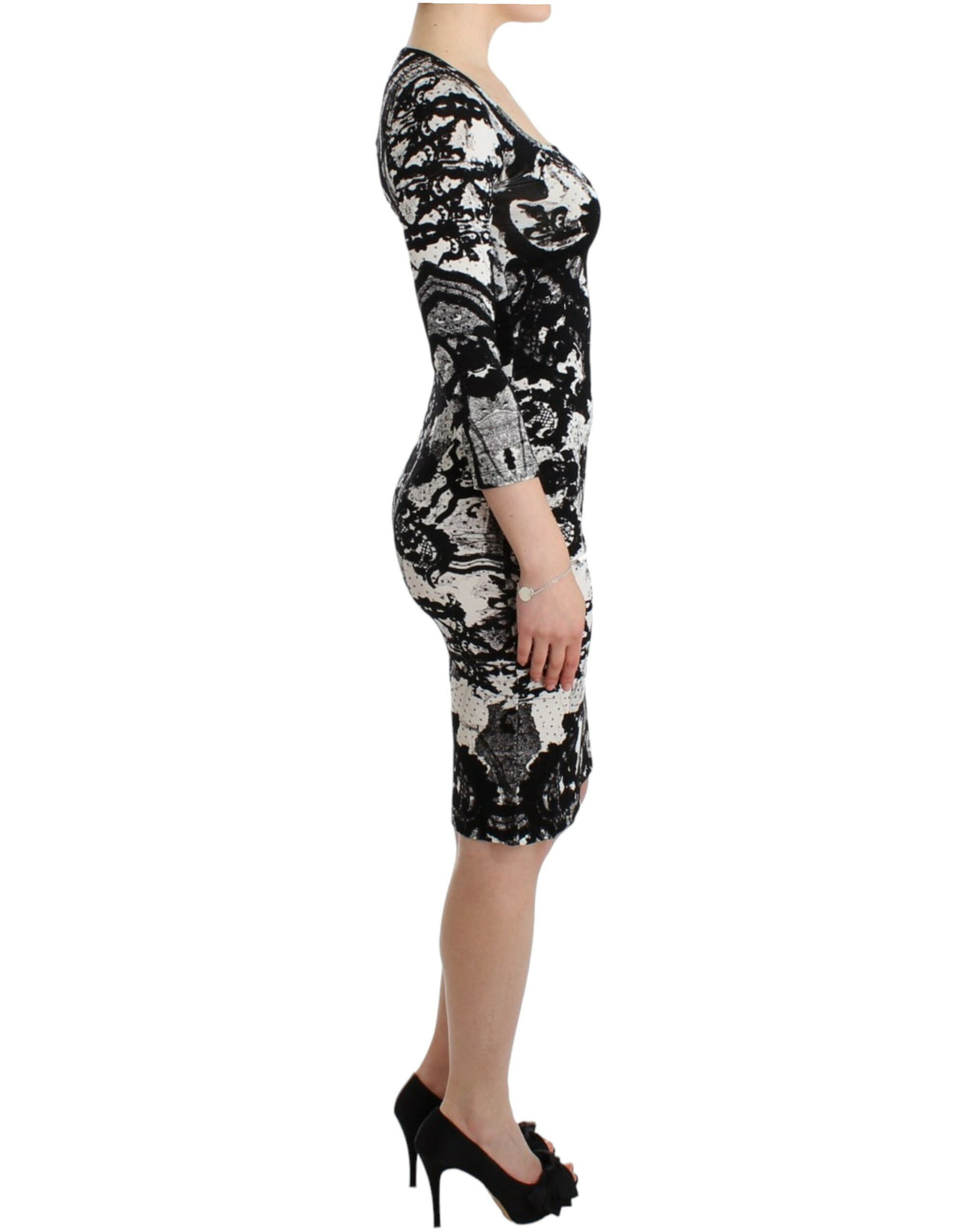 Robe fourreau noire à imprimé de Cavalli