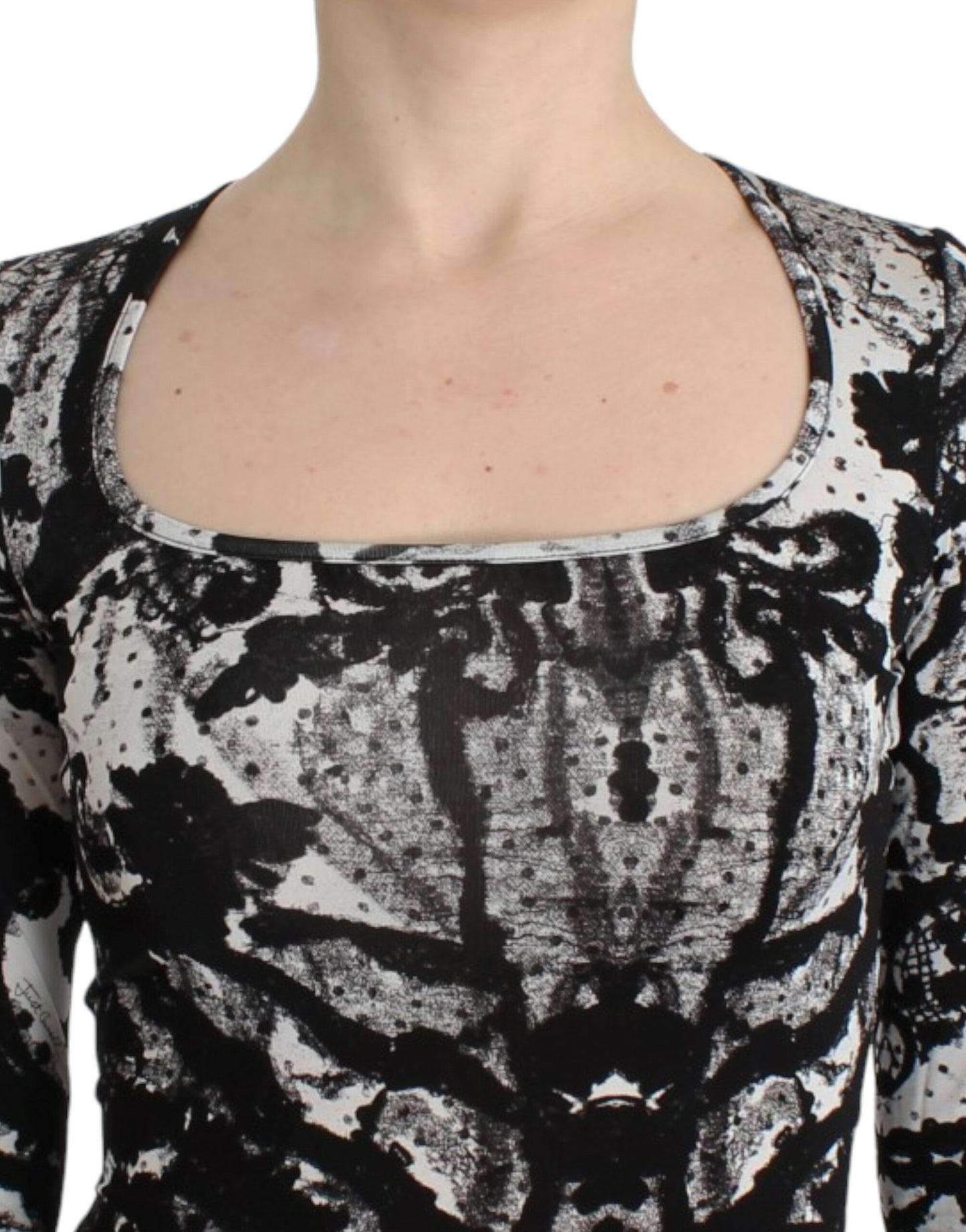 Robe fourreau noire à imprimé de Cavalli