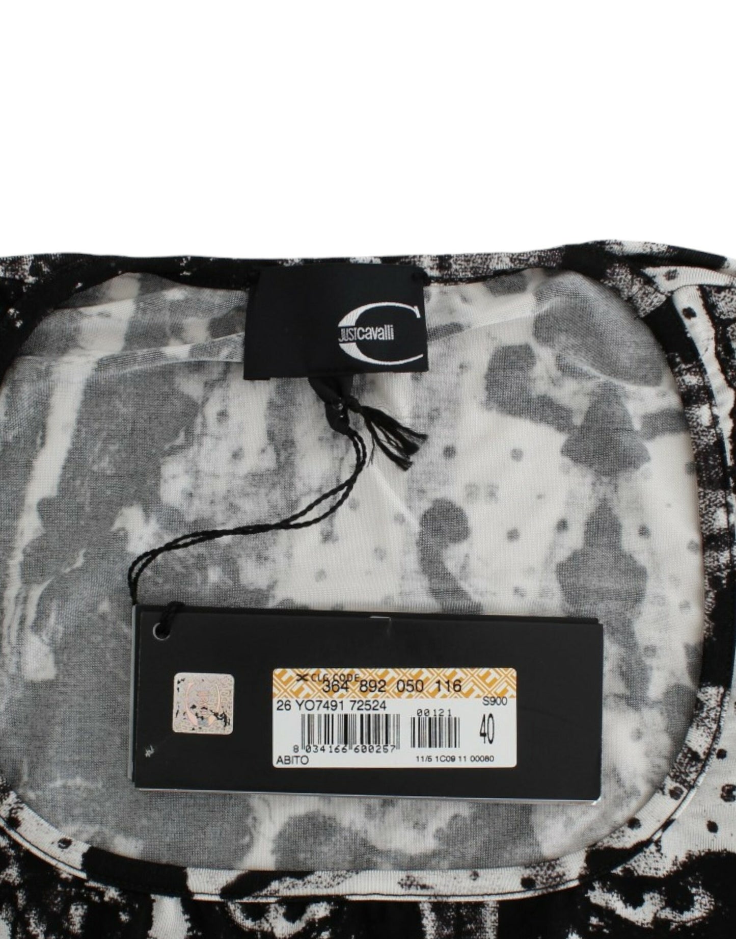 Robe fourreau noire à imprimé de Cavalli