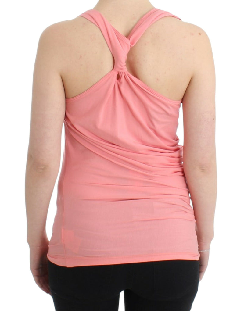 Cavalli Pink cotton tank top