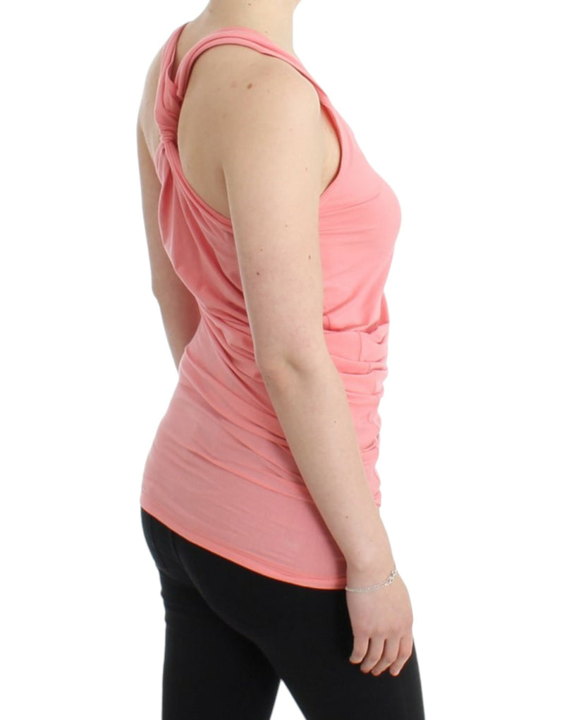 Cavalli Pink cotton tank top